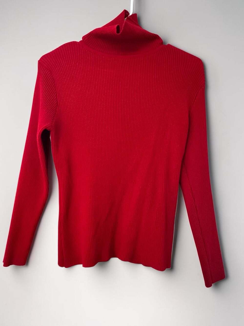 Jon & Anna Contemporary Red Ribbed Turtleneck Sweater XL